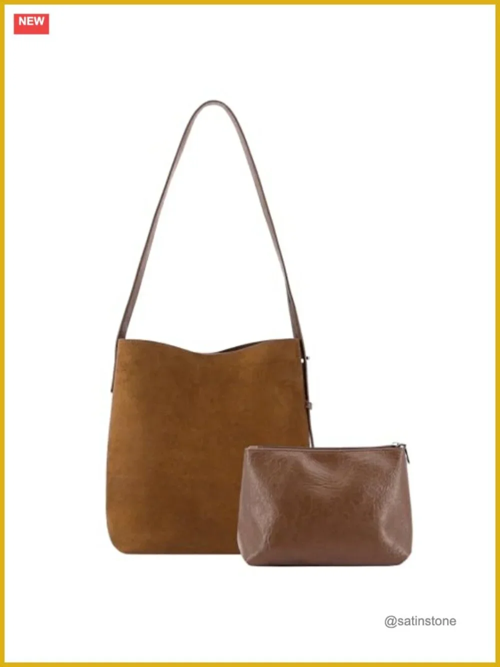 Large Suede Hobo Bag Magnetic Closure Shoulder Tote